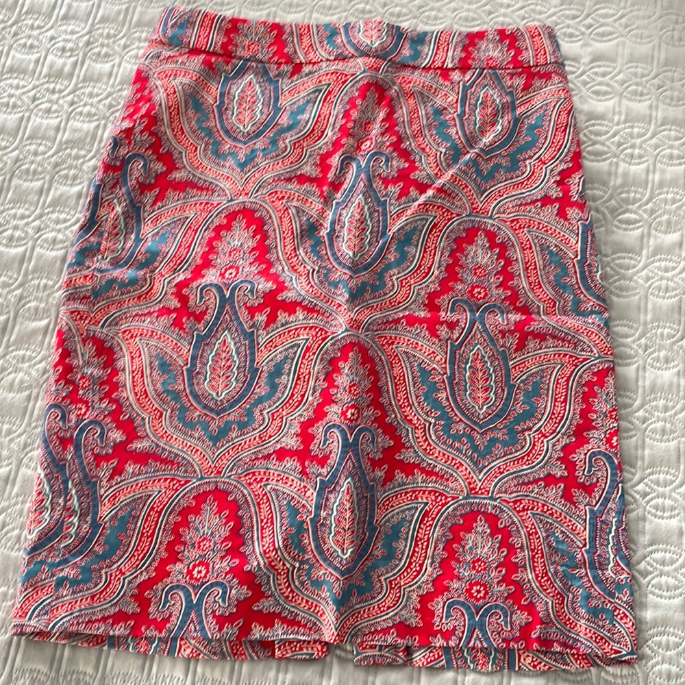J. Crew factory pencil skirt paisley print 0